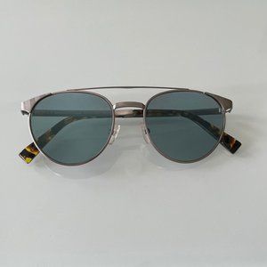 Ermenegildo Zegna Matte Gunmetal Round Sunglasses